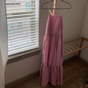 Zara pink maxi dress with cross back. Size Small.